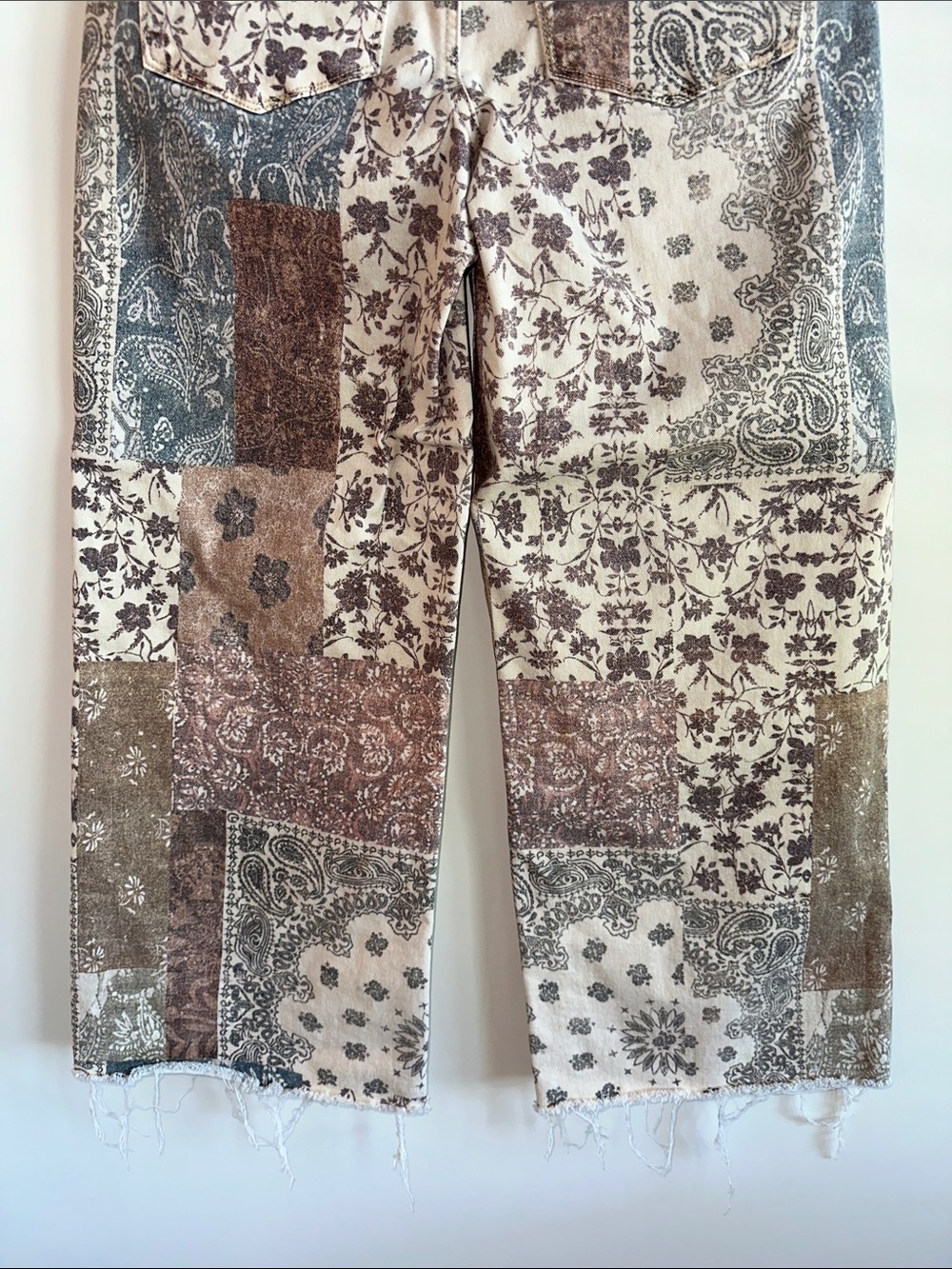 NWOT Risen High Rise Wide Leg Ankle Pants in Earth Block Print - Size 11/30 - Picture 15 of 16